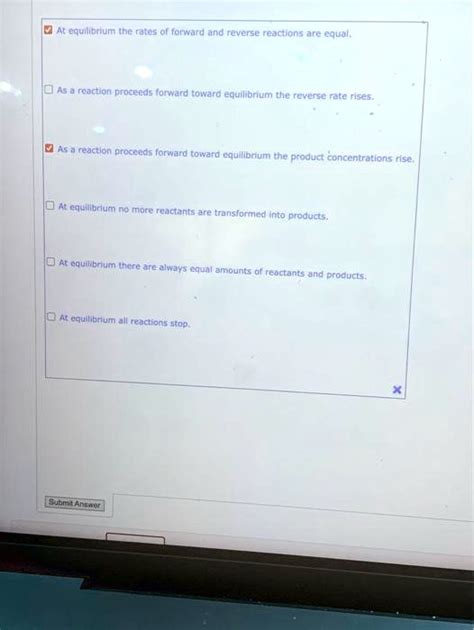 SOLVED: At equilibrium, the rates of forward and reverse reactions are equal. As a reaction ...