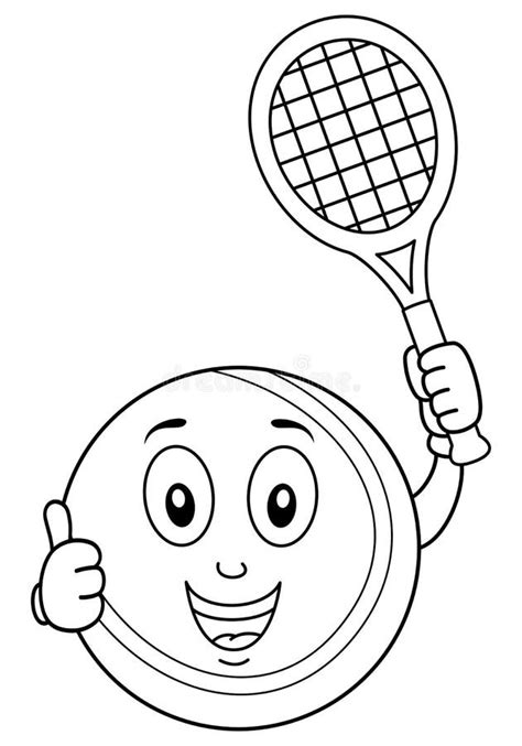 Dibujos De Pelota De Tenis De Dibujos Animados Para Colorear Pintar E