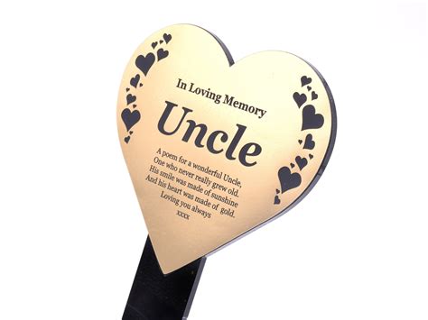 In Loving Memory Uncle Heart Shaped Memorial Stake With Etsy