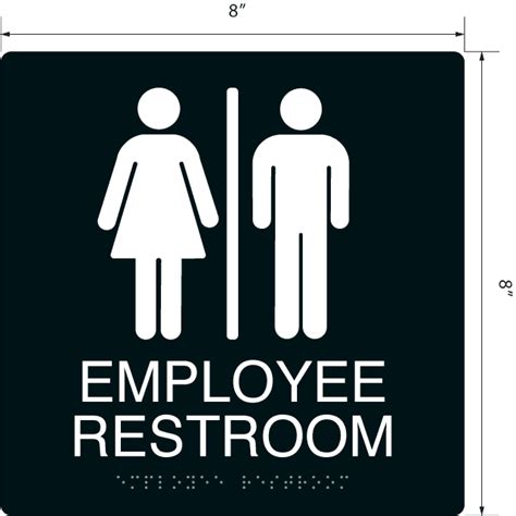 Employee Restroom' Acrylic Restroom ADA Braille Sign - 8" x 8"