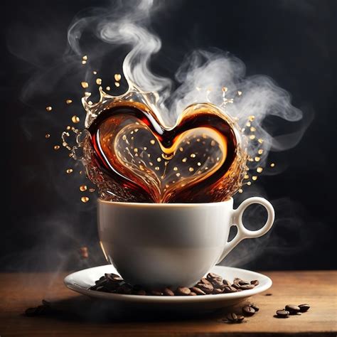 Premium Ai Image A Steaming Cup Of Love Overflowing With Freshly