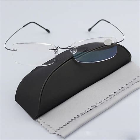 Buy Rimless Glasses Men Eyeglasses Memory Titanium Spectacles Frame At