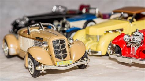 Old Car Model Replica Of Vintage Car Collectible Toys Stock Image