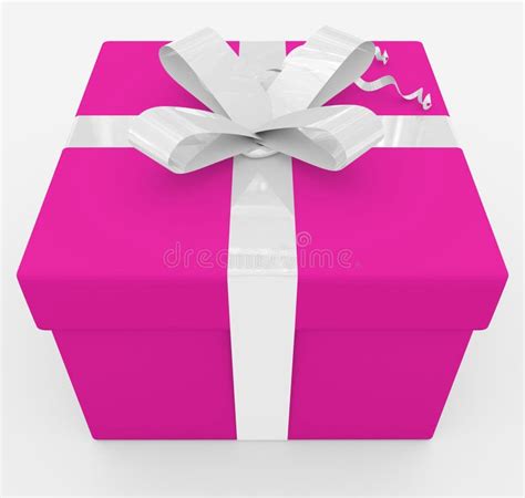 T Box Purple Box Red Ribbon Isolated On White Stock