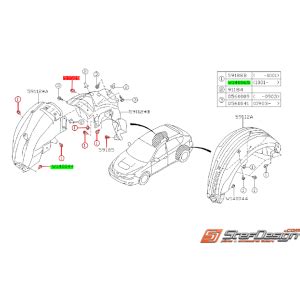 Kit De Montage De Pare Boue Arri Re Droit Subaru Impreza Wrx Sti