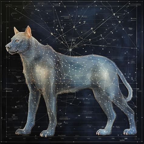 Premium AI Image | Constellation map of a dog with a star map in the ...