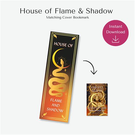 Crescent City House Of Flame And Shadow Inspired Bookmark Digital