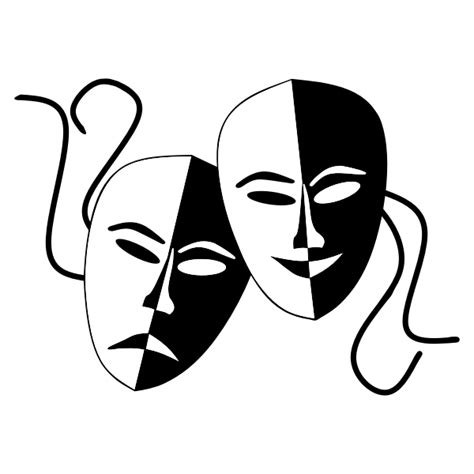 Tragedy And Comedy Theater Masks Free Svg