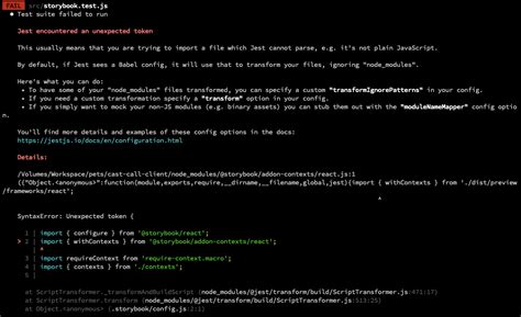 Jest Is Throwing An Error After Importing Storybook Addon Contexts