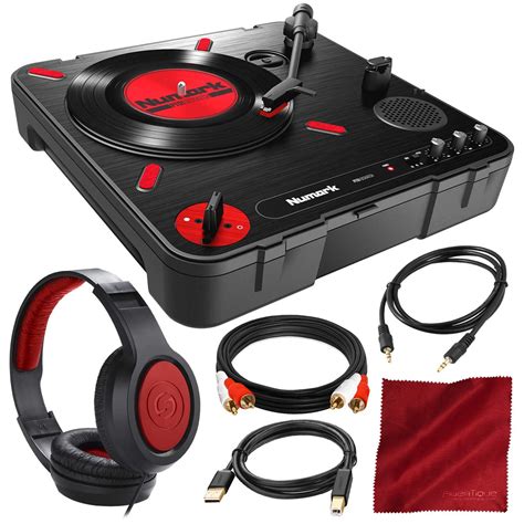 Numark PT01 Scratch Portable DJ Turntable With Headphones And Cables