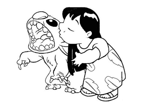 Lilo Kissing Stitch Coloring Pages Coloring Pages