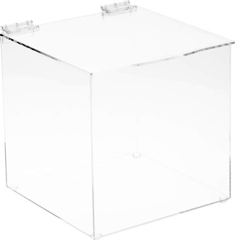 Plymor Clear Acrylic Display Case Box With Hinged Lid 8 X 8 X 8