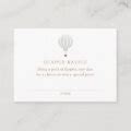 Green Hot Air Balloon Baby Shower Diaper Raffle Enclosure Card Zazzle