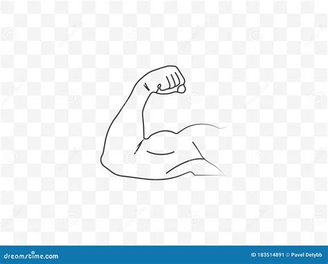 Biceps Muscle Icon Vector Illustration Flat Design Stock