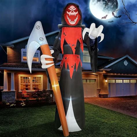 Amazing Ft Halloween Inflatable Grim Reaper With Scythe