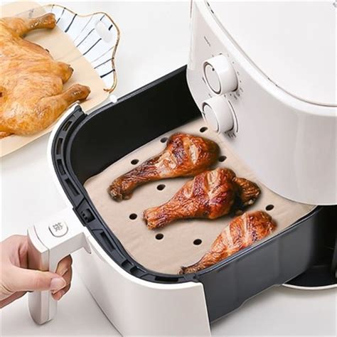 50 Adet Air Fryer Pişirme Kağıdı Tek Kullanımlık Hava Fritöz Yapışmaz