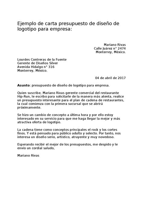 Modelo Carta Solicitud De Presupuesto Ejemplos De Hot Sex Picture