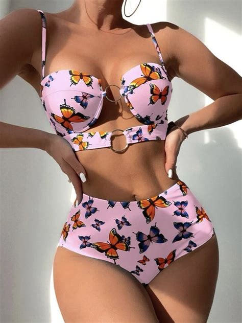 Emmiol Kostenloser Versand Schmetterlings Bikini Set Mit O Ring