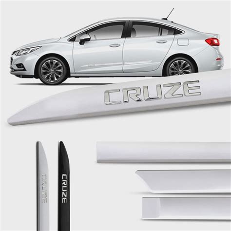 Jogo de Friso Lateral Cruze 12 a 20 Branco Prata Preto Facão Grafia em