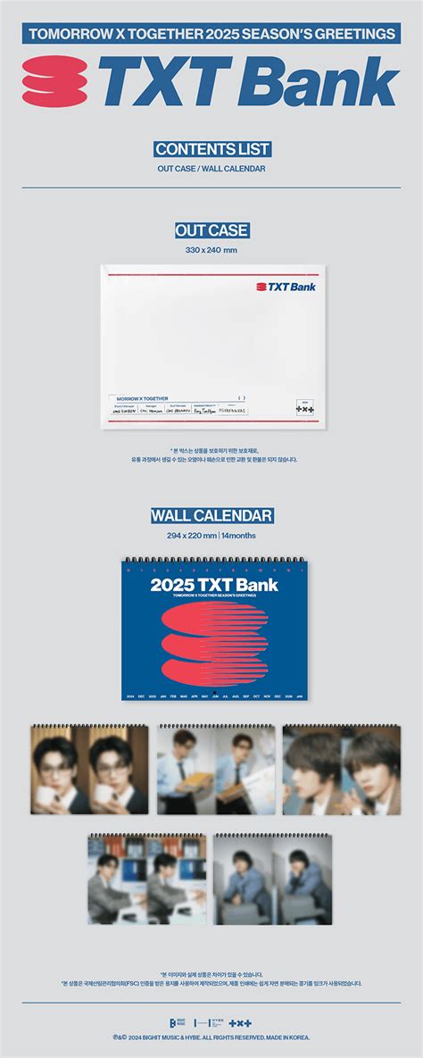 Weverse Set Txt Season S Greetings Wall Calendar Musica