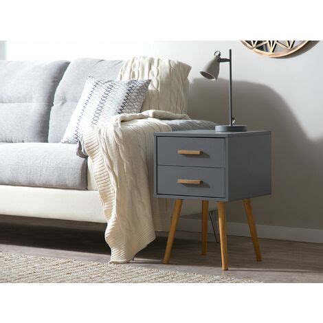 Table De Chevet Au Style Scandinave Con U En Panneau Particule Grise