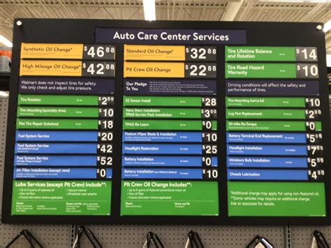 Walmart Oil Change Prices List Near Me Cost For Full Synthetic