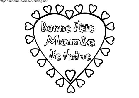 Coeur Bonne F Te Mamie Coloriage Et En Coleur