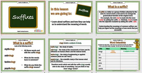 Suffixes Teaching Resources