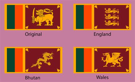 Lion in the Sri Lankan flag replaced by animals from different flags ...