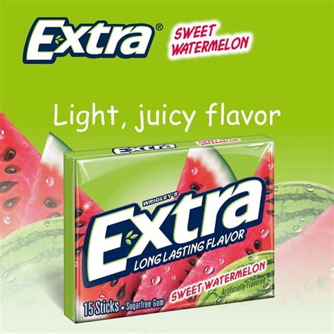 Extra Sweet Watermelon Sugar Free Gum 15 Ct 12 Pks 2 Pack