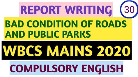 Wbcs Mains Compulsory English Report Writing Solved English