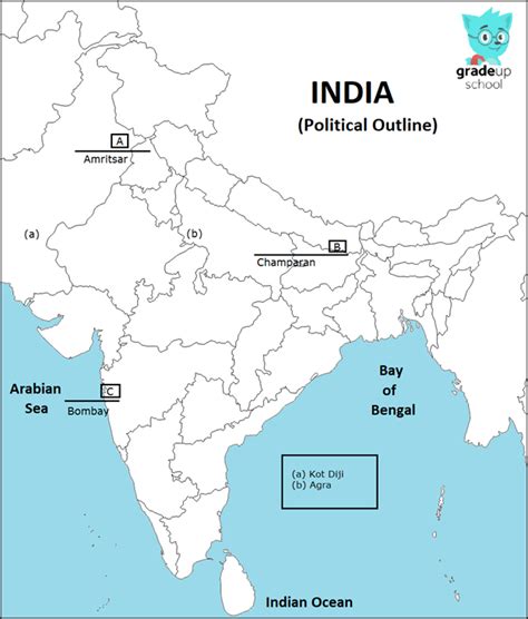 On The Given Political Outline Map Of India Locate And Label The