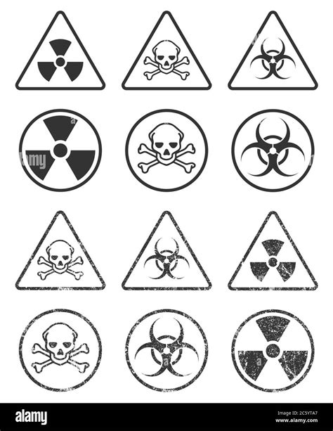 Símbolo De Peligro Biológico Tóxico Y Radiactivo Advertencia Peligro Símbolo De Logotipo De