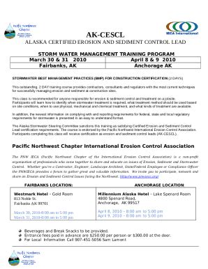 Alaska Certified Erosion And Sediment Control Lead Ak Dot