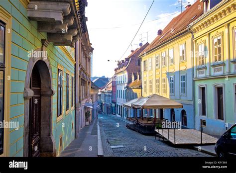 Old Paved Street Of Zagreb Upper Town Stock Photo Alamy