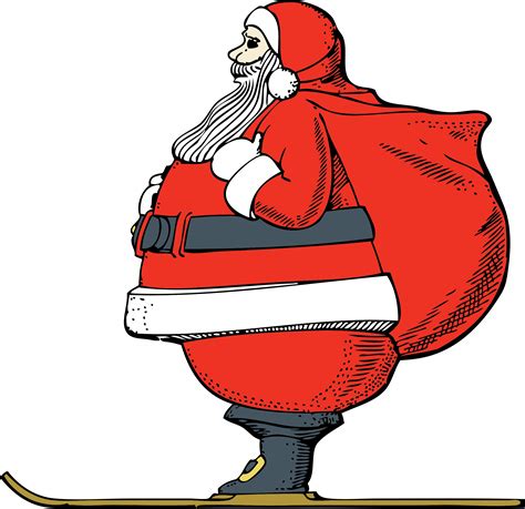 Clipart - Skiing Santa