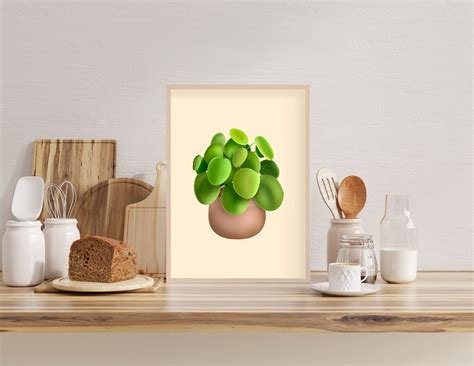 Printable Botanical Wall Art Pilea Peperomioides Poster Etsy