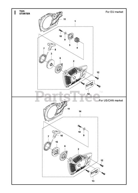 Husqvarna T 525 Husqvarna Chainsaw Starter Parts Lookup With Diagrams Partstree