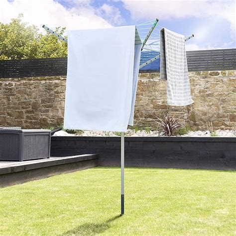 Laundry Rotary Airer Clothes Line With 4 Arms For Drying Washing Outdoors Folding Washing Line