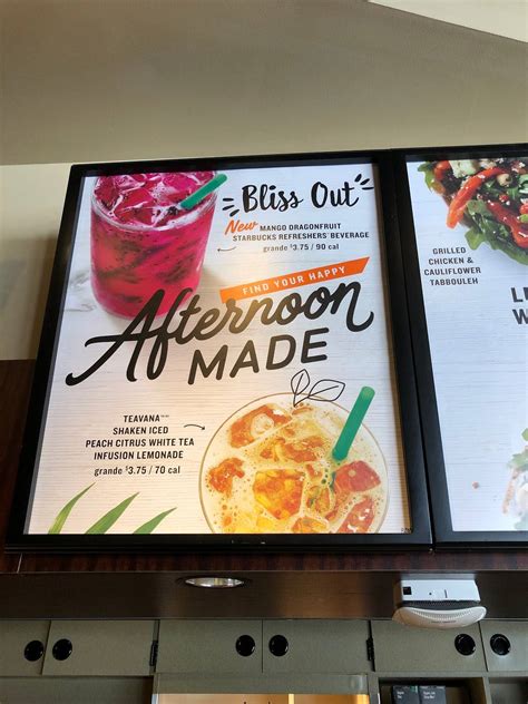 Menu at Starbucks, Los Angeles, Glendale Boulevard Placita