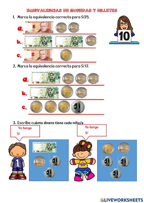 Monedas Y Billetes Online Activity For 2 Grado Mathe