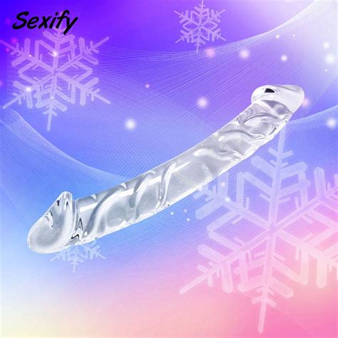 Big Glass Realistic Dildo Double Ended Thruster Dong Anal Plug Adult Sex Toy Ebay