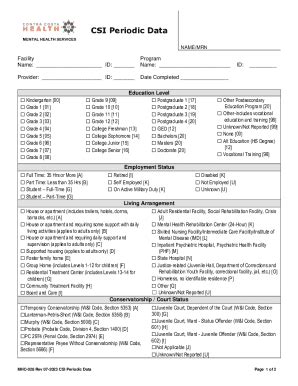 Fillable Online CSI Periodic Data Fax Email Print PdfFiller