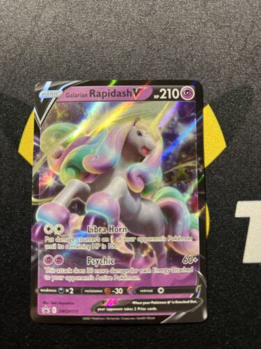 Galarian Rapidash V Swsh Nm Full Art Promo Rare Pokemon Card Values