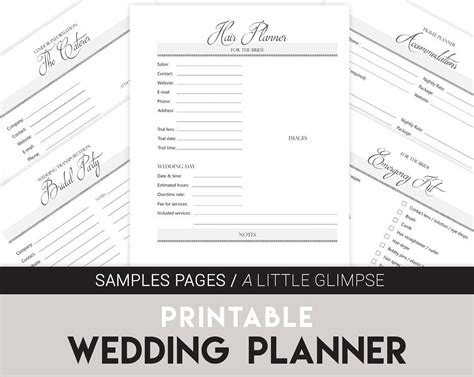 Free Printable Wedding Planner