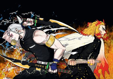 1920x1080 Hd Demon Slayer Tengen Uzui And Rengoku 1 Wallpaper Images