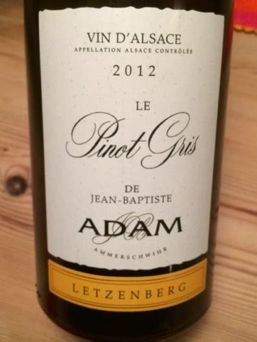 Jean Baptiste Adam Letzenberg Le Pinot Gris Vivino