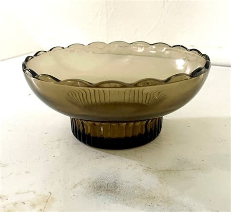 Vintage Eo Brody Co M2000 Scalloped Bowl With Ribbed Pedestal Etsy