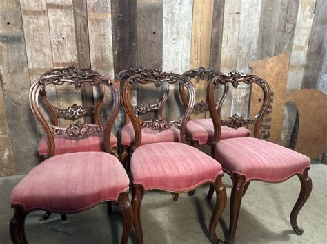 Antique Set Of Six Regency Rosewood Balloon Back Dining Chairs C