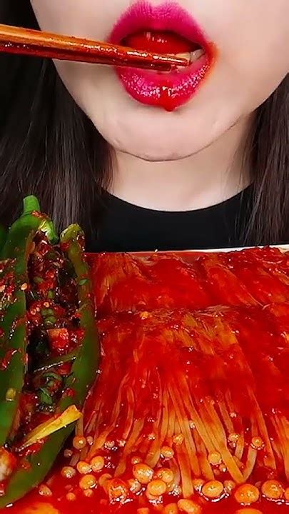 Asmr Spicy Enoki Mushrooms Cucumber Pepper Kimchi Short Shorts Asmr